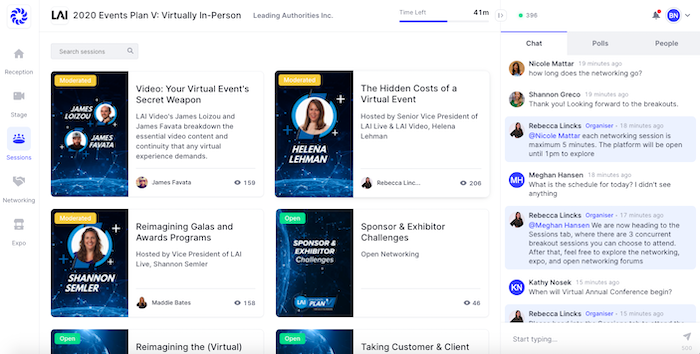 Virtual Event Platform Session Features