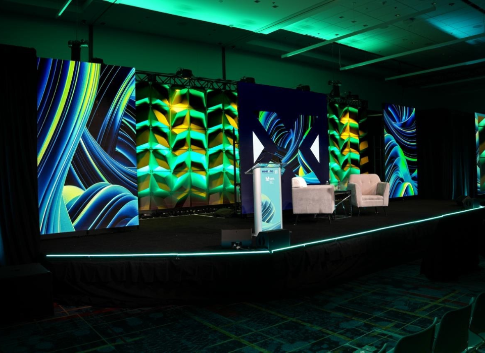 Green And Blue Branded Stage Design
