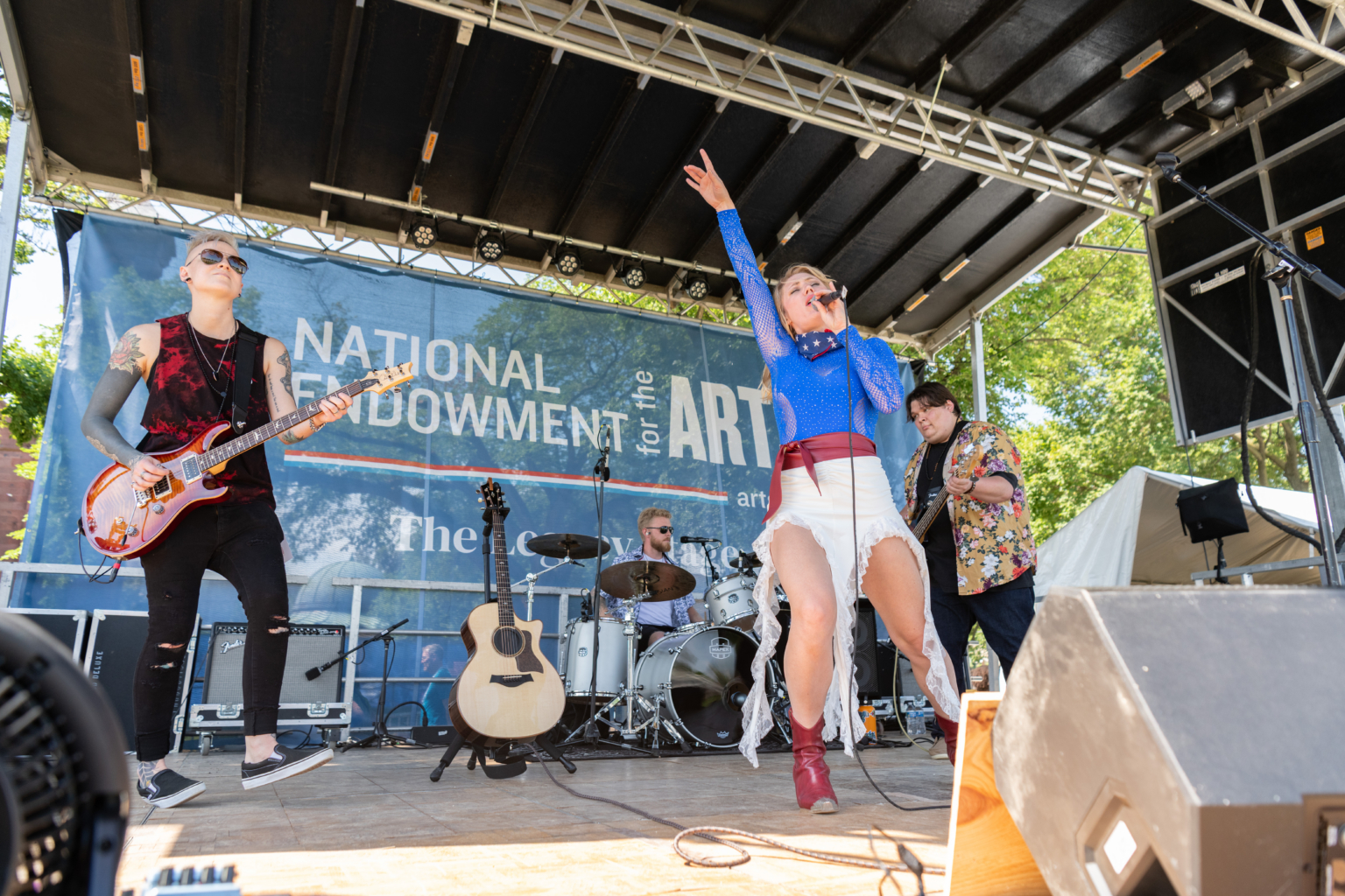 The National Endowment For The Arts ( N E A) Pavilion And Stage, Photographed At The Freedom250 Great American State Fair In Washington D C, 25 June 2026.