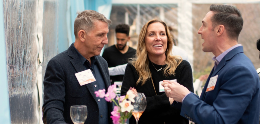 Attendees Networking At A Corporate Event Reception.